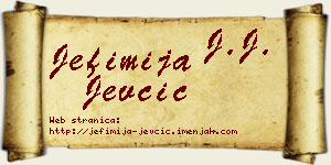Jefimija Jevčić vizit kartica